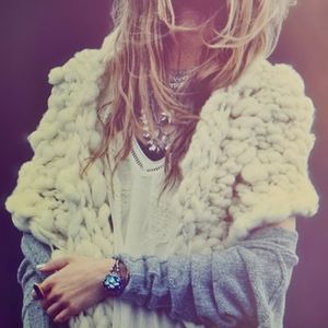 FREE PEOPLE handmade wool shawl